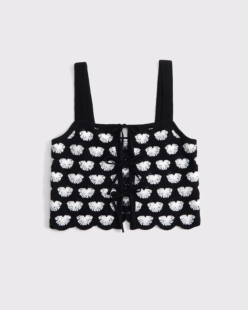 Crochet-Style Tie-Front Tank