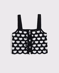 Crochet-Style Tie-Front Tank