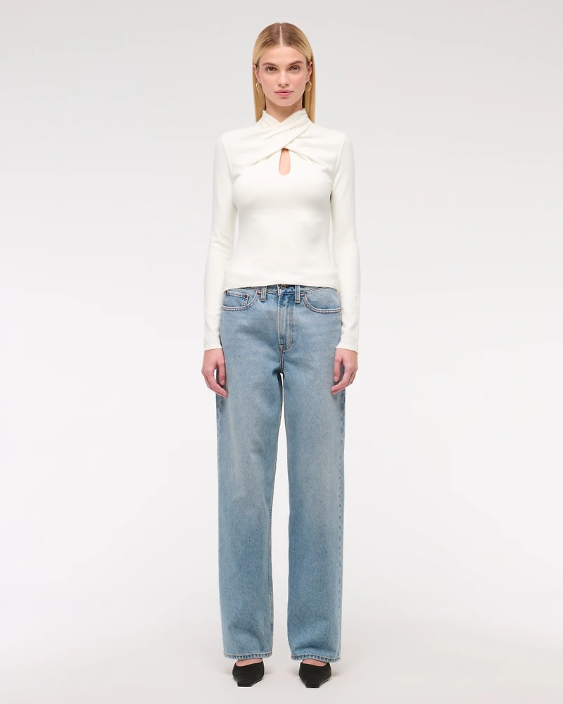 Keyhole Mini Mockneck Sweater