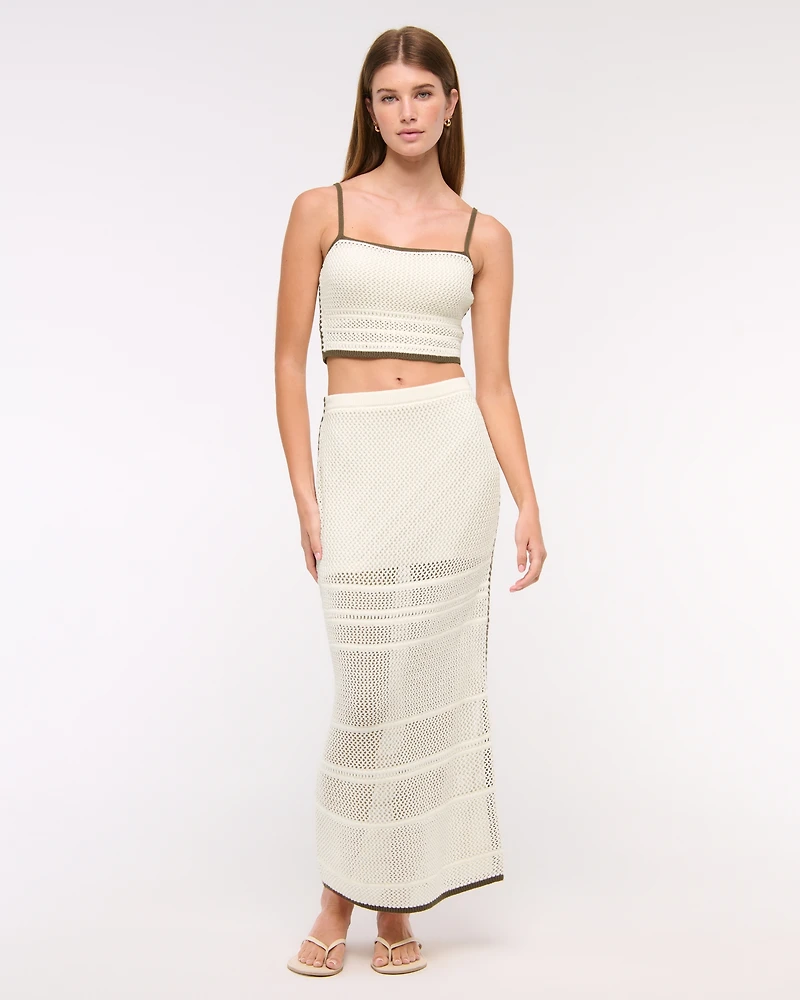 Square Neck Crochet-Style Bra Top