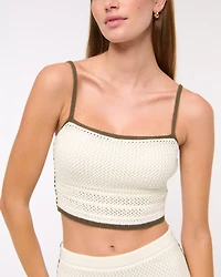 Square Neck Crochet-Style Bra Top