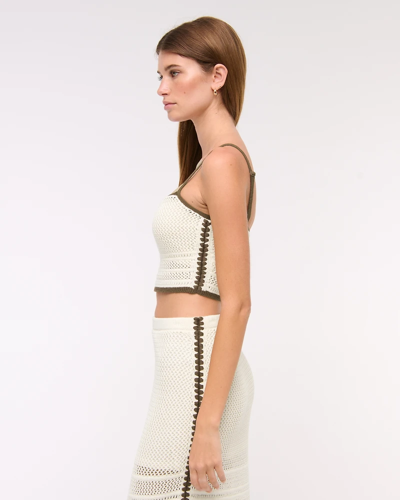 Square Neck Crochet-Style Bra Top