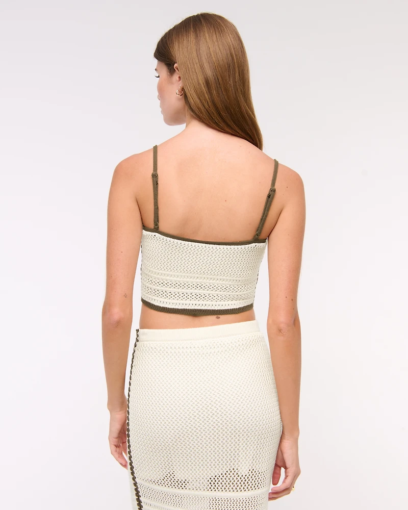 Square Neck Crochet-Style Bra Top