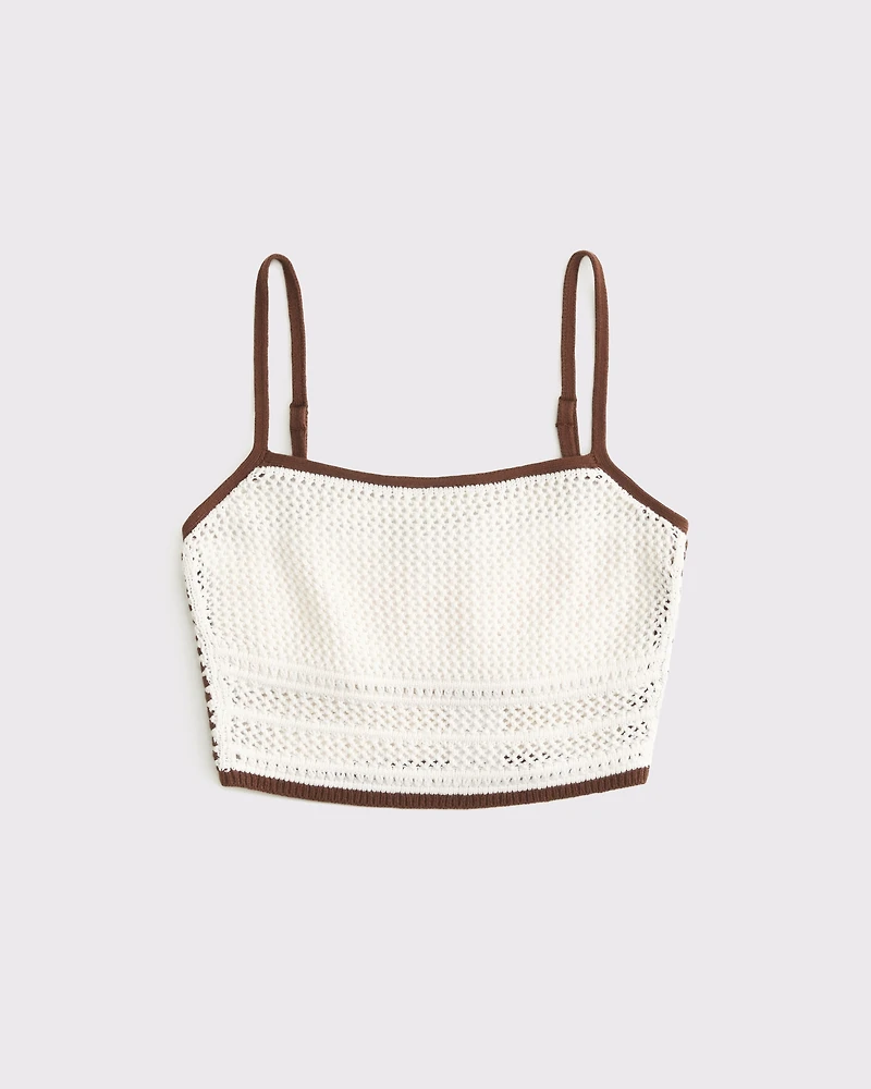 Square Neck Crochet-Style Bra Top