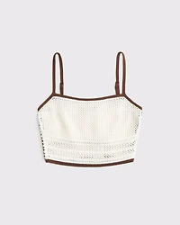 Square Neck Crochet-Style Bra Top