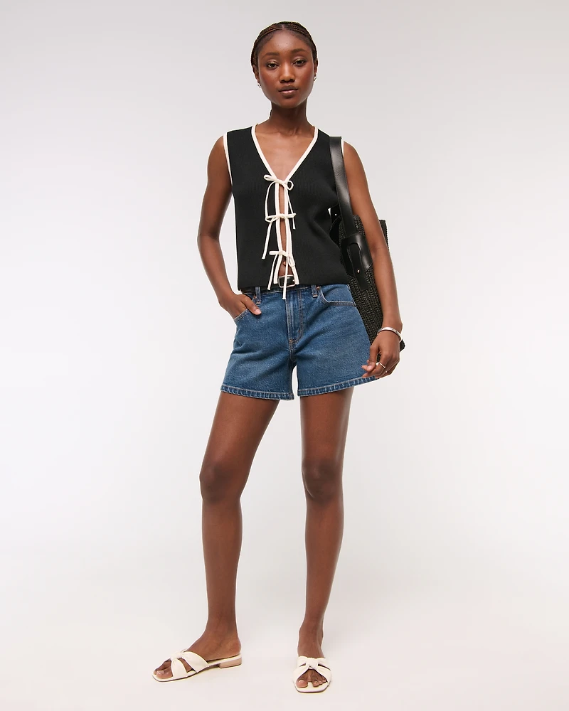 Tie-Front V-Neck Sweater Vest