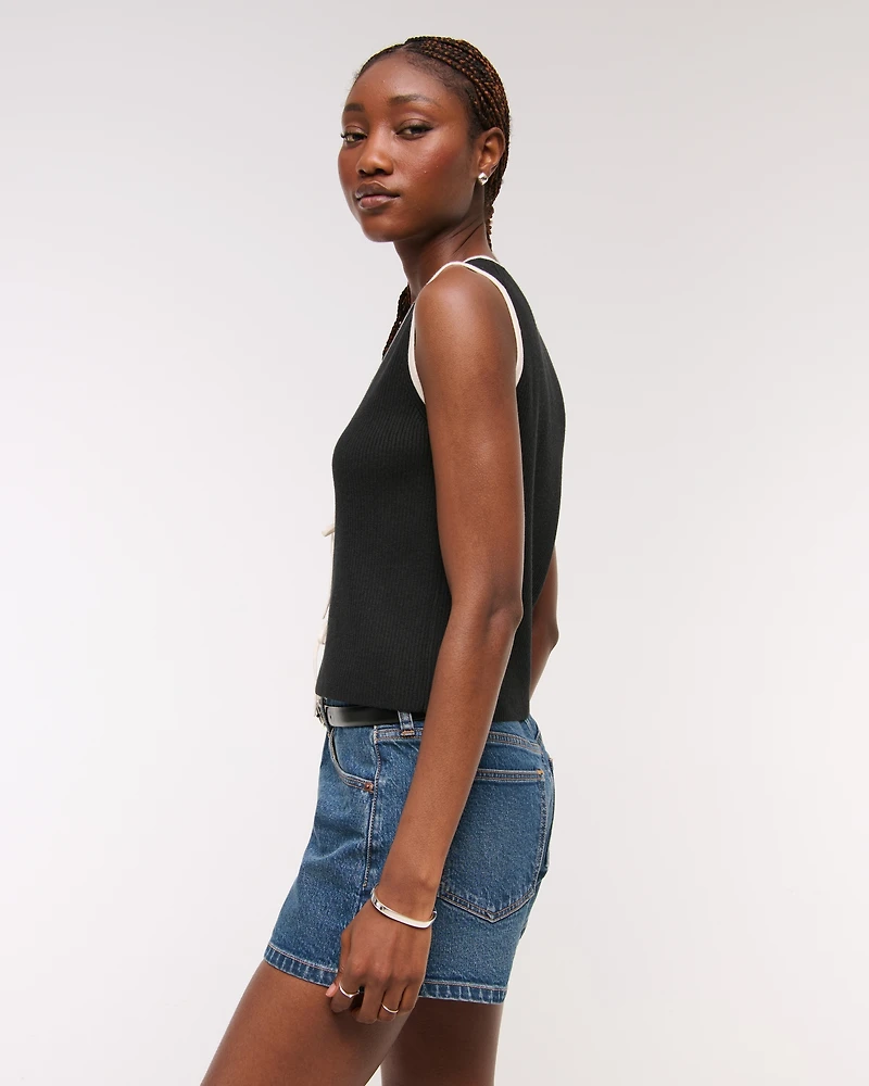 Tie-Front V-Neck Sweater Vest
