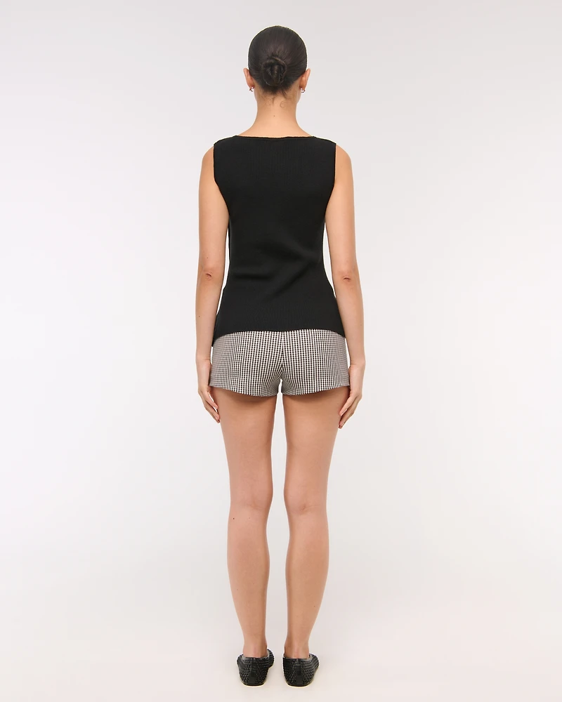 Asymmetrical Button Sweater Tank