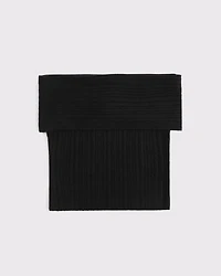 Ribbed Foldover Off-The-Shoulder Sweater Top