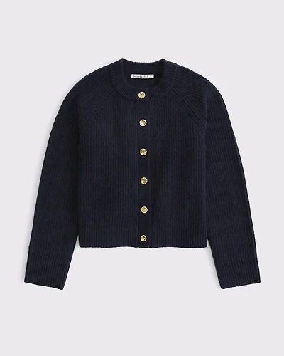 Ribbed Crew Cardigan