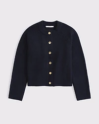 Ribbed Crew Cardigan