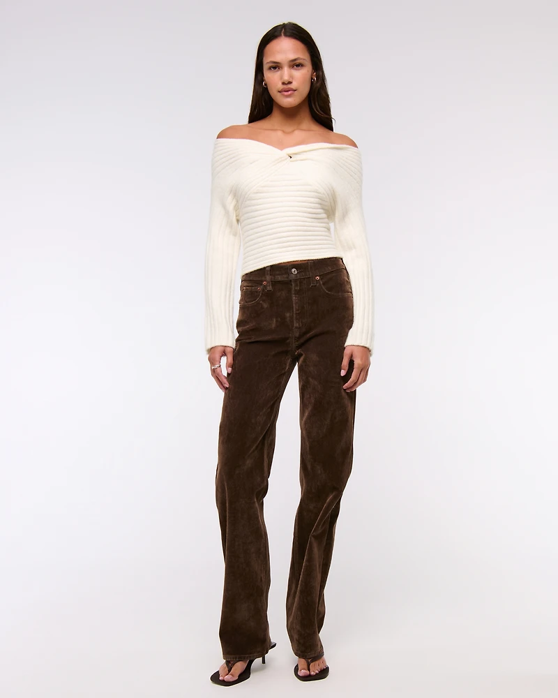 Off-The-Shoulder Twist Sweater
