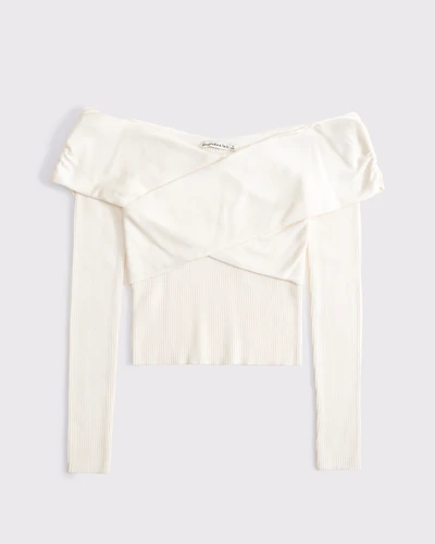 Wrapped Off-The-Shoulder Sweater