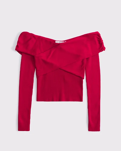 Wrapped Off-The-Shoulder Sweater