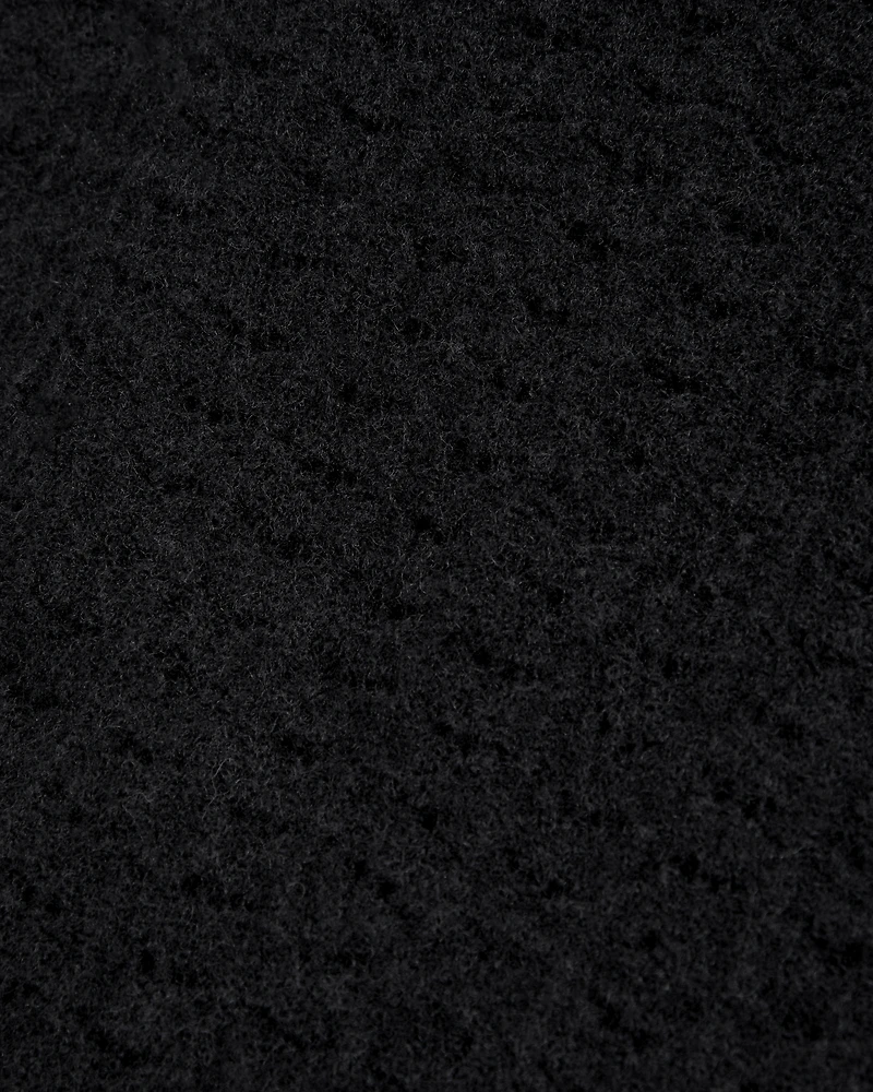 Wool-Blend Pointelle Off-The-Shoulder Sweater