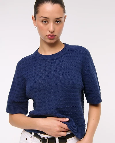 The A&F Madeline Textural Crew Sweater Tee