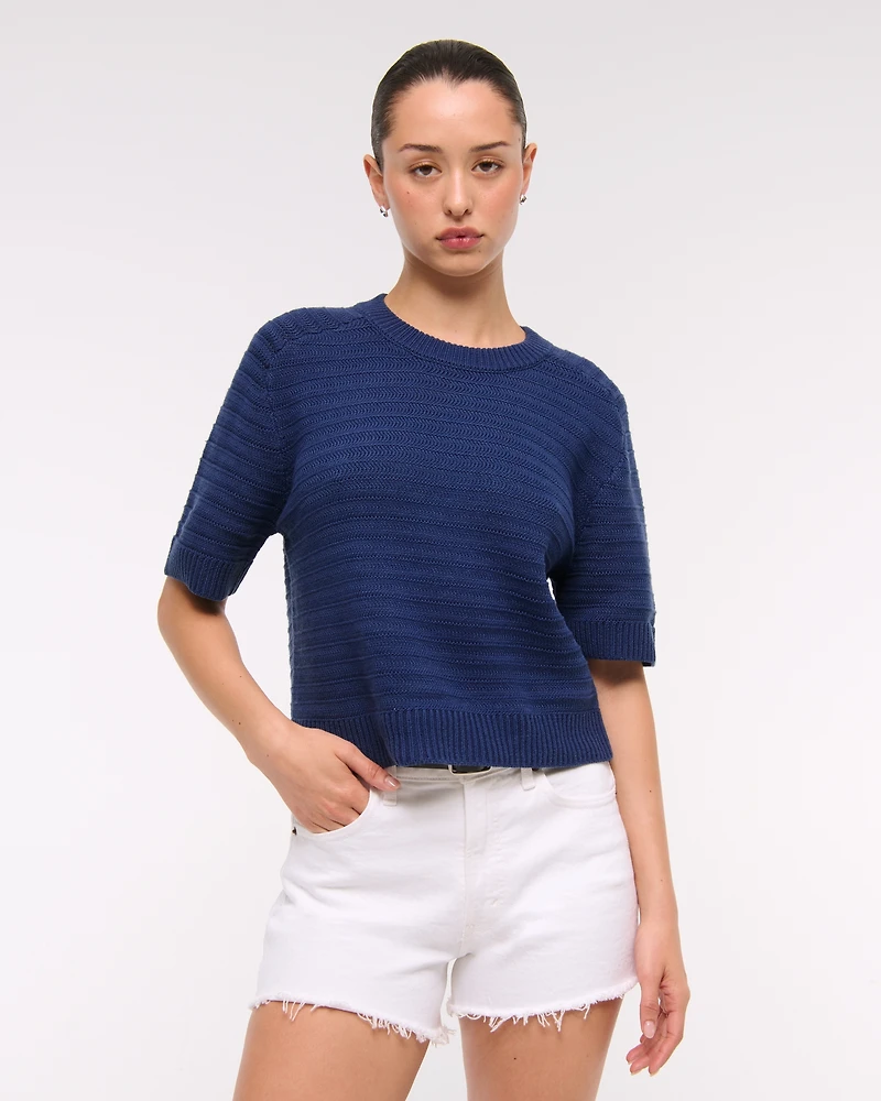 The A&F Madeline Textural Crew Sweater Tee