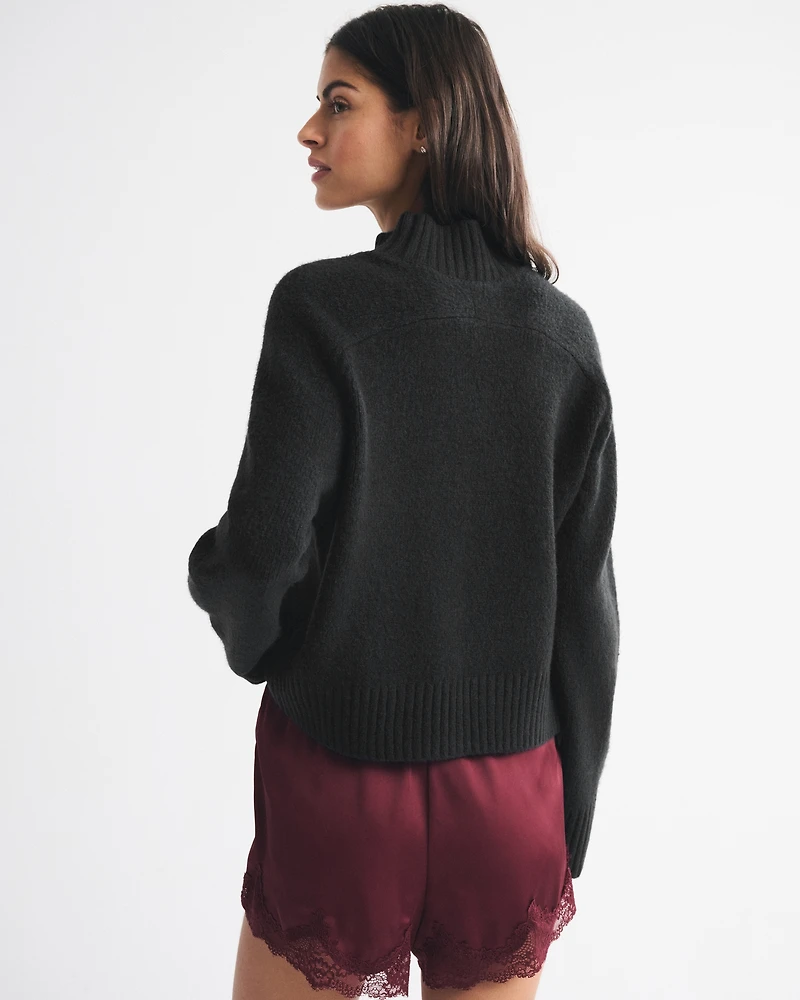 Easy Cable-Knit Mockneck Sweater