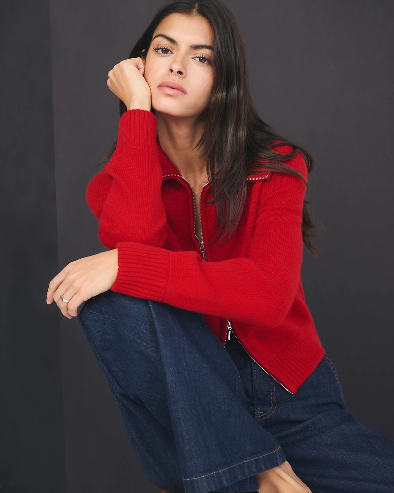 Double Zipper Western Cardigan