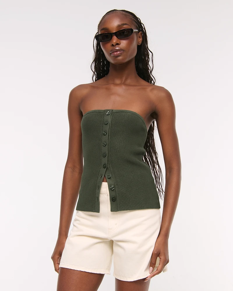 Ottoman Button-Front Tube Top