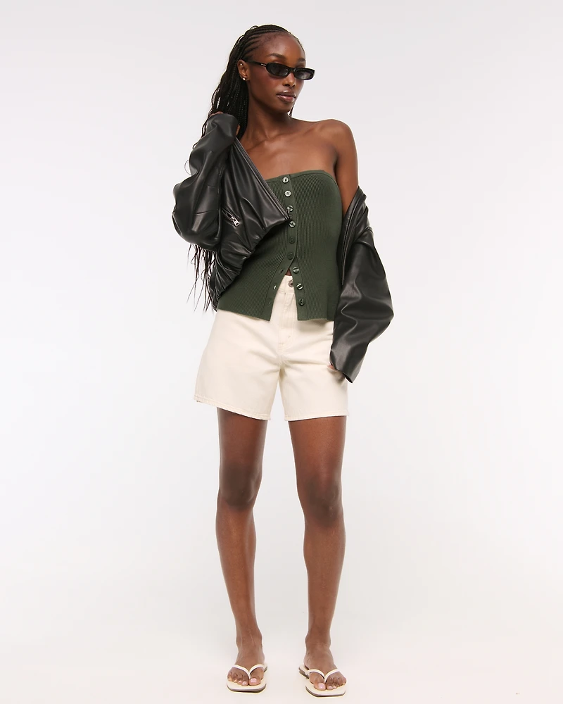 Ottoman Button-Front Tube Top