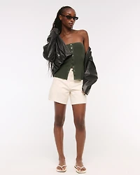 Ottoman Button-Front Tube Top