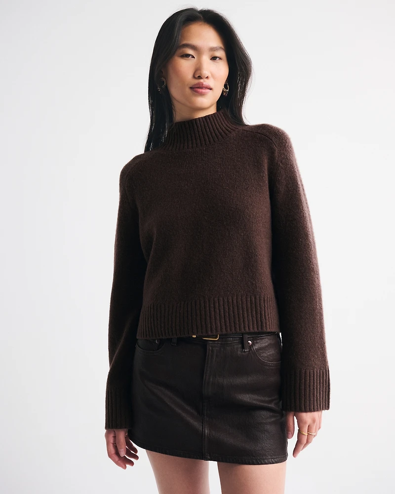 Easy Cable-Knit Mockneck Sweater