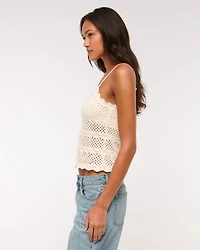 Crochet-Style V-Neck Cami