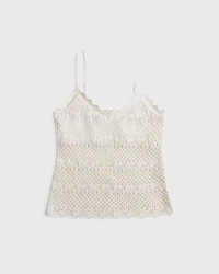 Crochet-Style V-Neck Cami