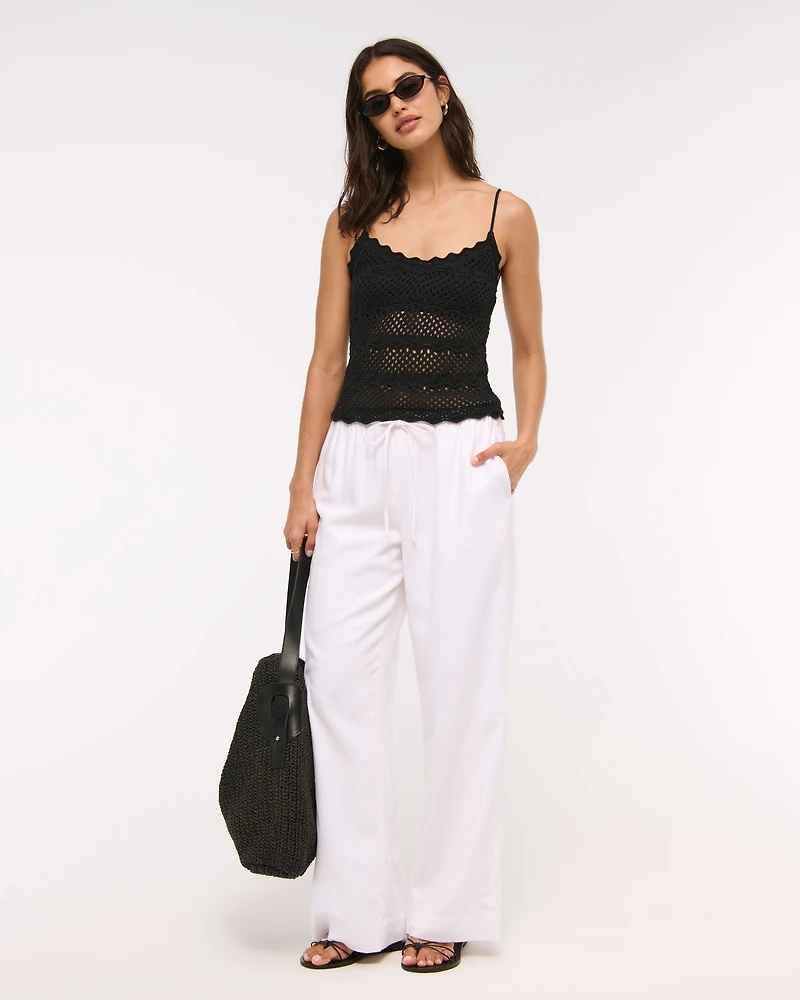 Crochet-Style V-Neck Cami