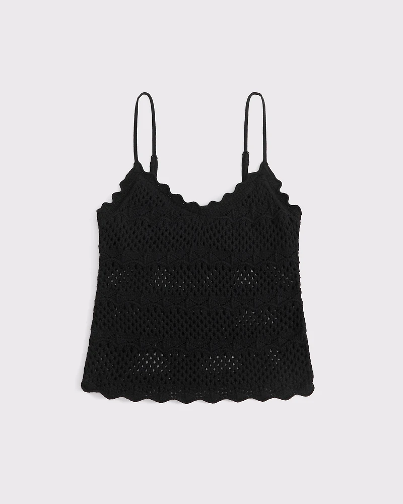 Crochet-Style V-Neck Cami