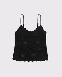 Crochet-Style V-Neck Cami