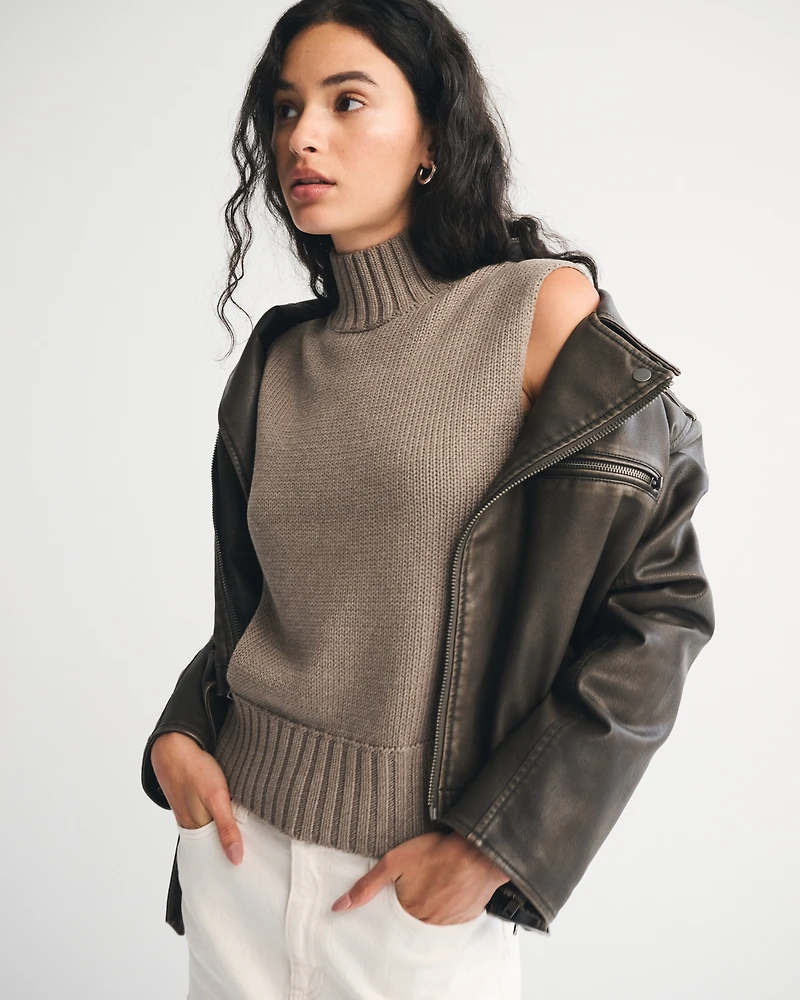 Mockneck Sweater Shell Top