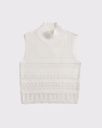 Ruffle Mockneck Sweater Shell Top