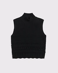Ruffle Mockneck Sweater Shell Top