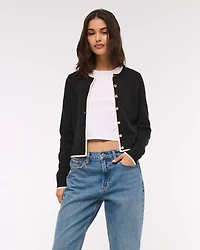 LuxeLoft Shrunken Crew Cardigan