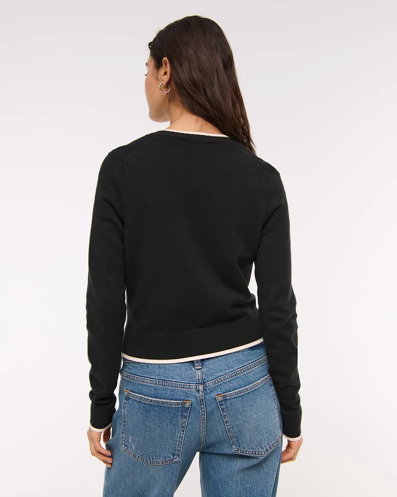 LuxeLoft Shrunken Crew Cardigan