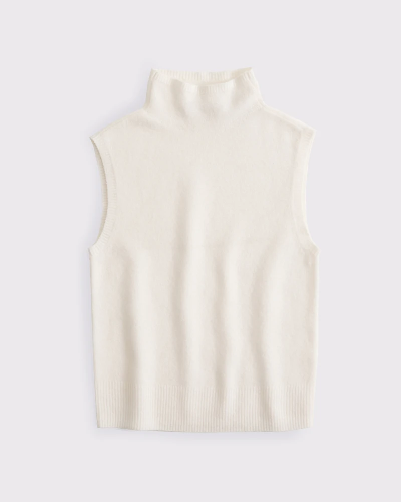 Mockneck Wool-Blend Sweater Shell Top