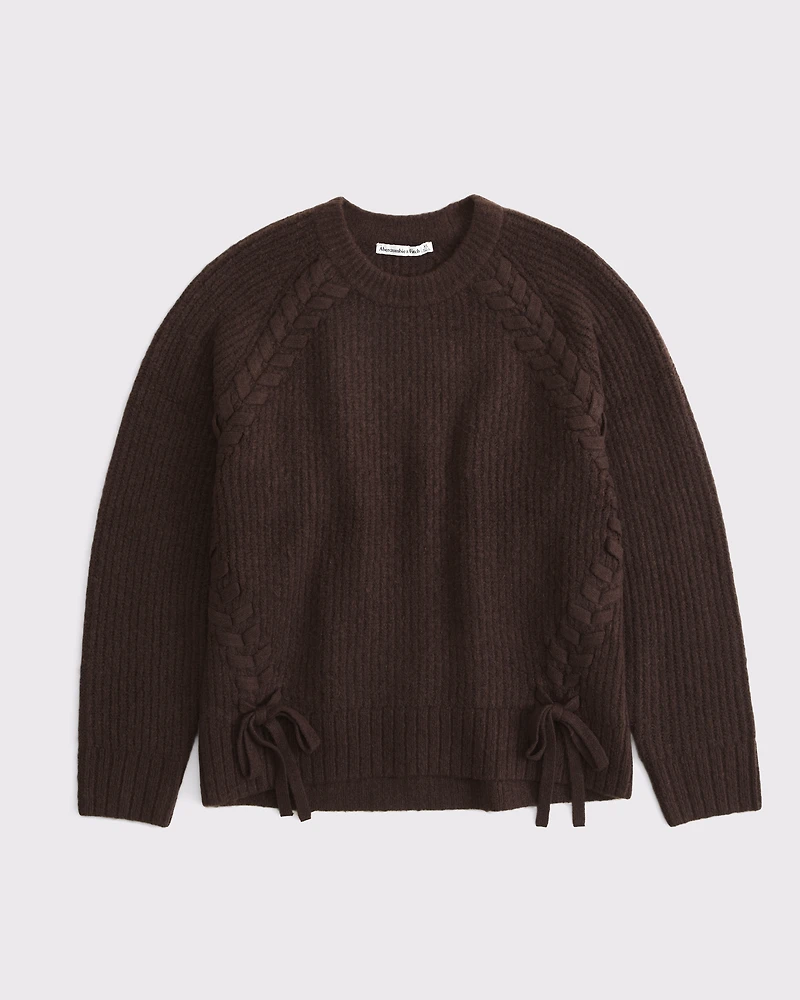 Dad Lace-Up Crew Sweater