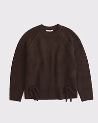 Dad Lace-Up Crew Sweater
