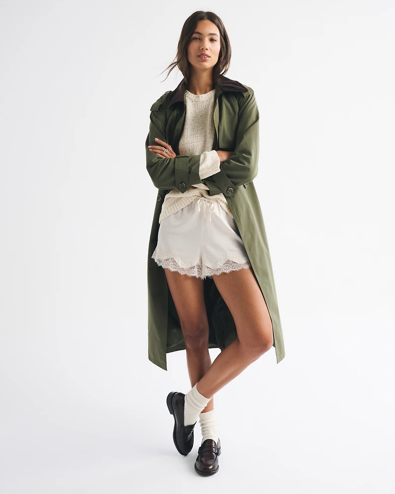 Open-Stitch Textural Crew Sweater