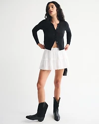 Floral Open-Stitch Cardigan