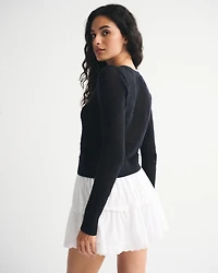 Floral Open-Stitch Cardigan