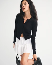 Floral Open-Stitch Cardigan