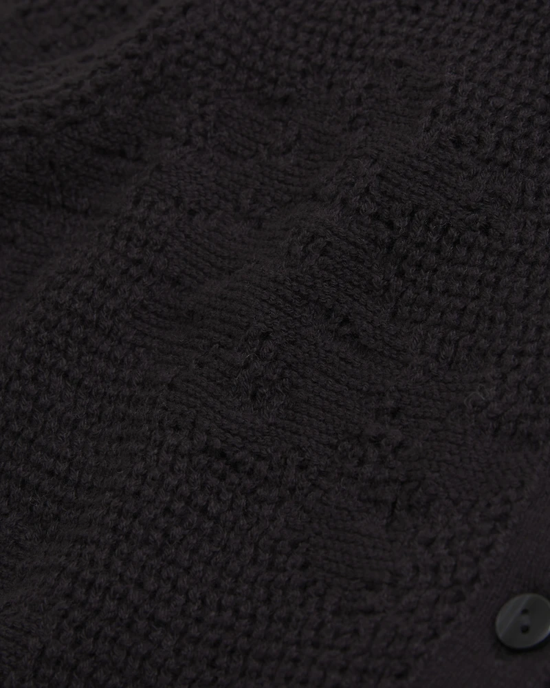 Floral Open-Stitch Cardigan