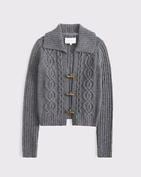 Cable-Knit Collared Cardigan