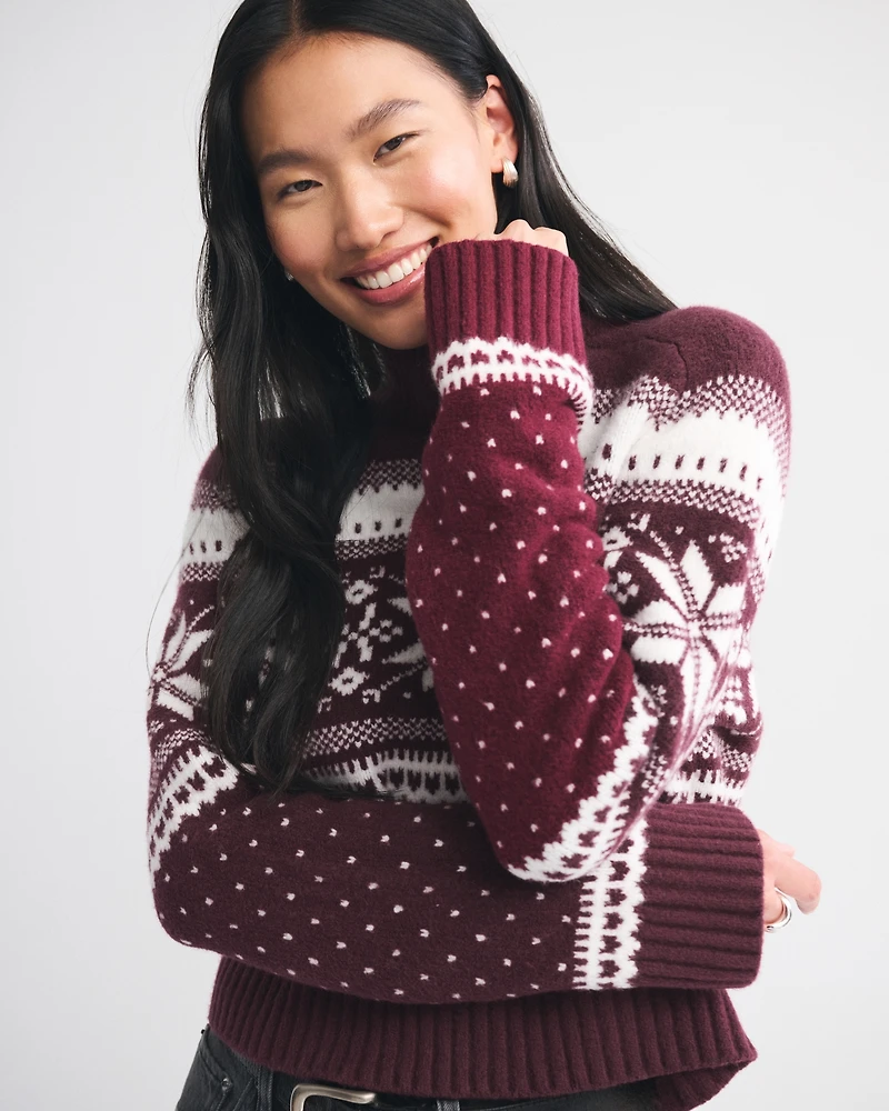 Easy Cable-Knit Mockneck Sweater