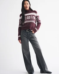 Easy Cable-Knit Mockneck Sweater