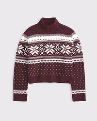 Easy Cable-Knit Mockneck Sweater