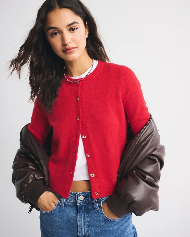 Shrunken Crew Cardigan